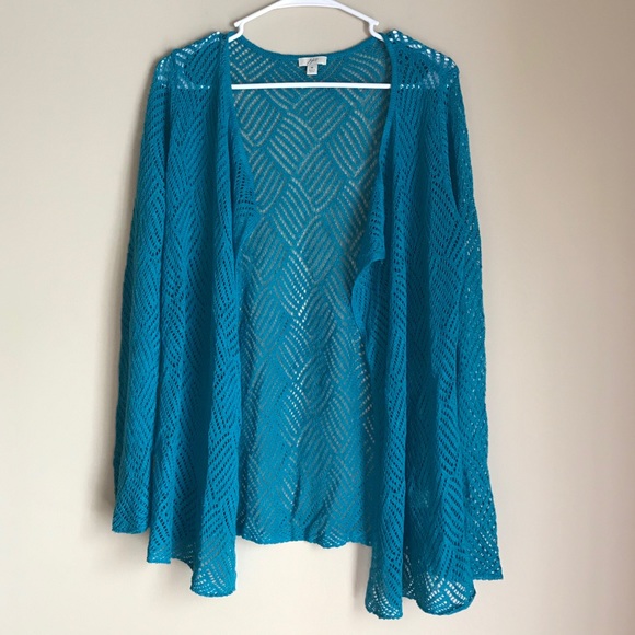 J. Jill Sweaters - 3/$20 J Jill silk linen crochet cardigan sweater
